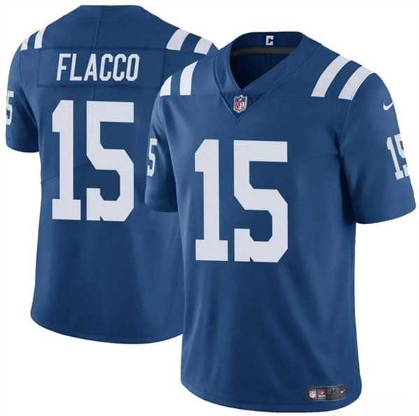 Men & Women & Youth Indianapolis Colts #15 Joe Flacco Blue Vapor Limited Stitched Jersey